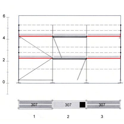 Fasádní lešení 0,73 m - 57,5 m2